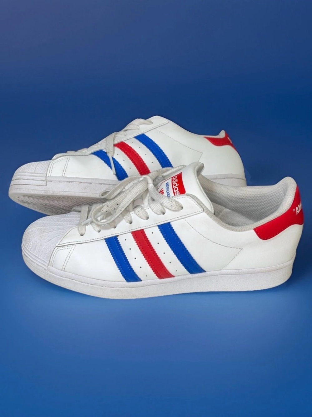 Adiadas “Americana Vs Superstar” USA Red White Blue Mens 11.5 FV2806